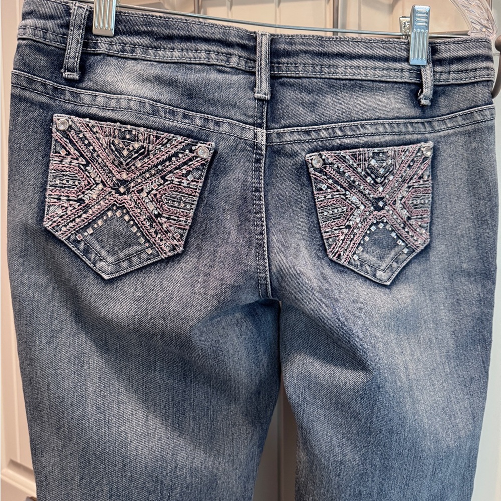 MUDD Stylish Blue Jeans with Embellished Pockets Size 12 1/2